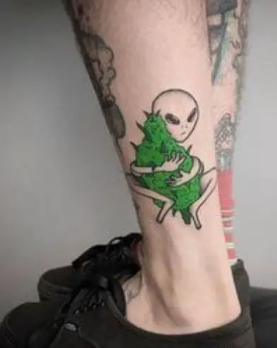 420 alien tattoo