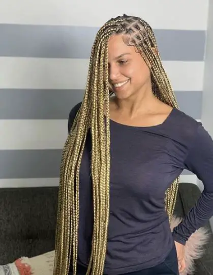 Extra-long blonde box braids