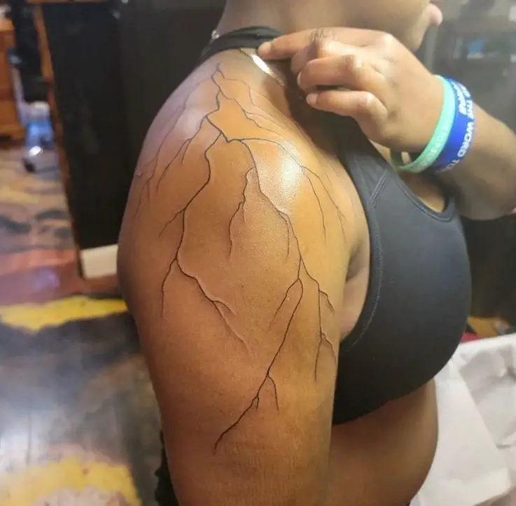 Lightning Shoulder Tattoo