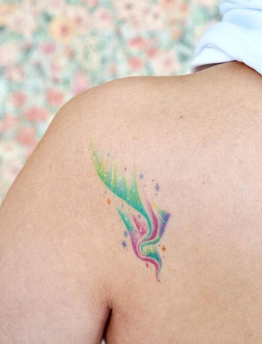 Northern Lights Shoulder Tattoo