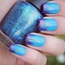 Purple and blue ombre nails