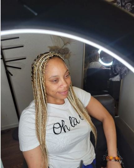 Simple blonde box braids