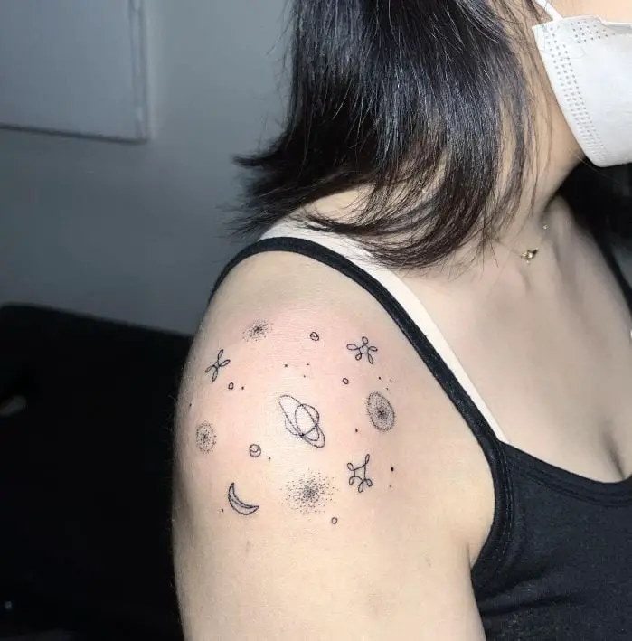 Space Shoulder Tattoo