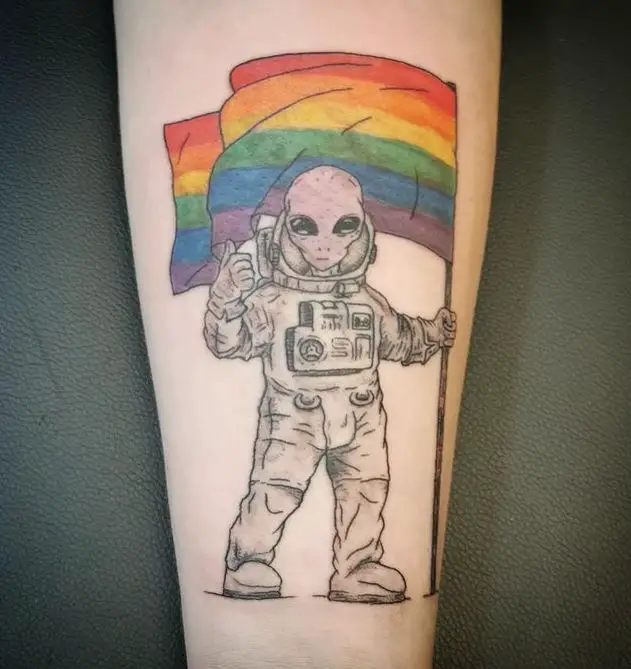 alien astronaut tattoo