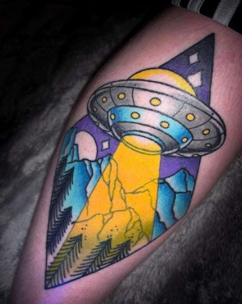 alien spaceship in colour