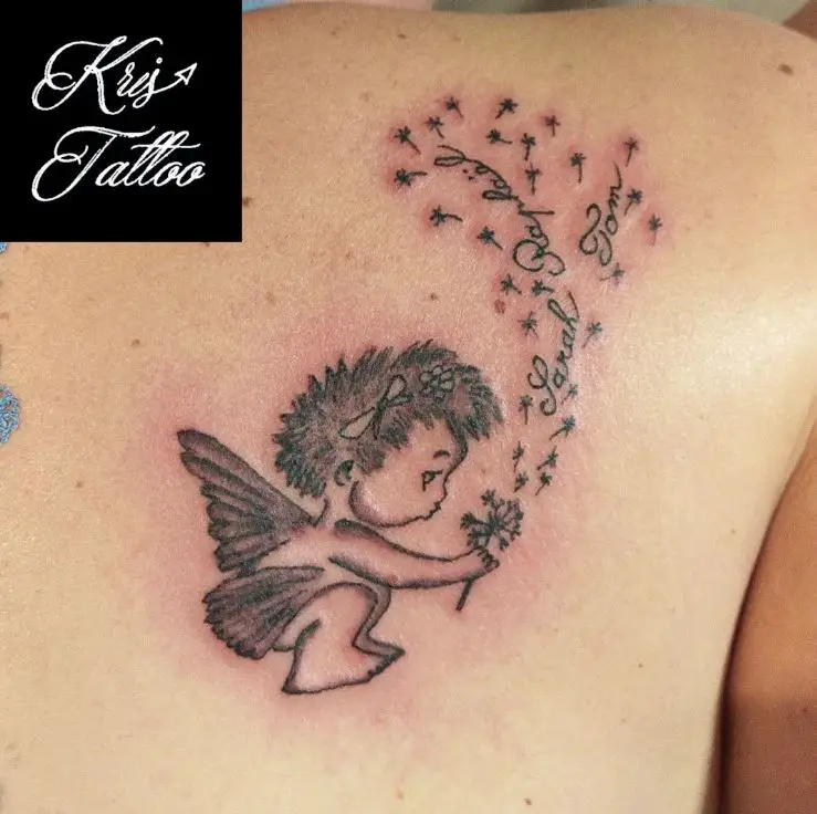 baby Angel Shoulder Tattoo