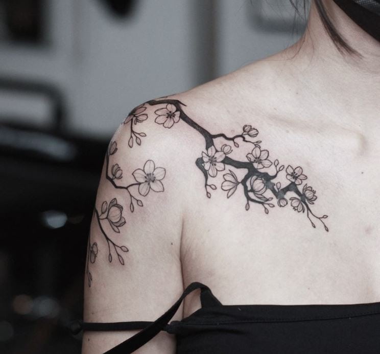 45 Elegant Cherry Blossom Tattoo Designs of 2020