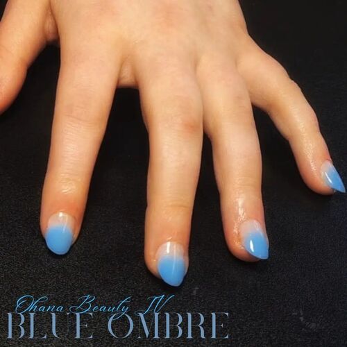 blue ombre nail art