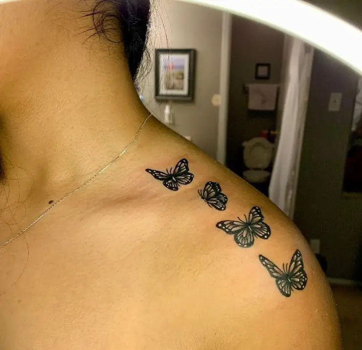 butterfly shoulder tattoos for girls