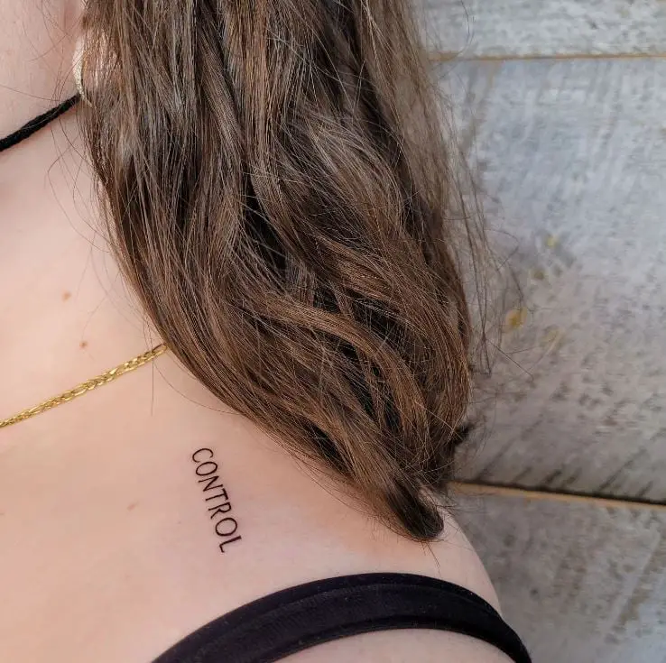 'control' word tattoo