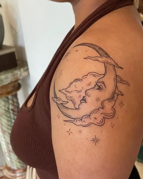 large moon tattoo