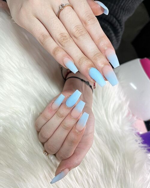 light blue ombre style