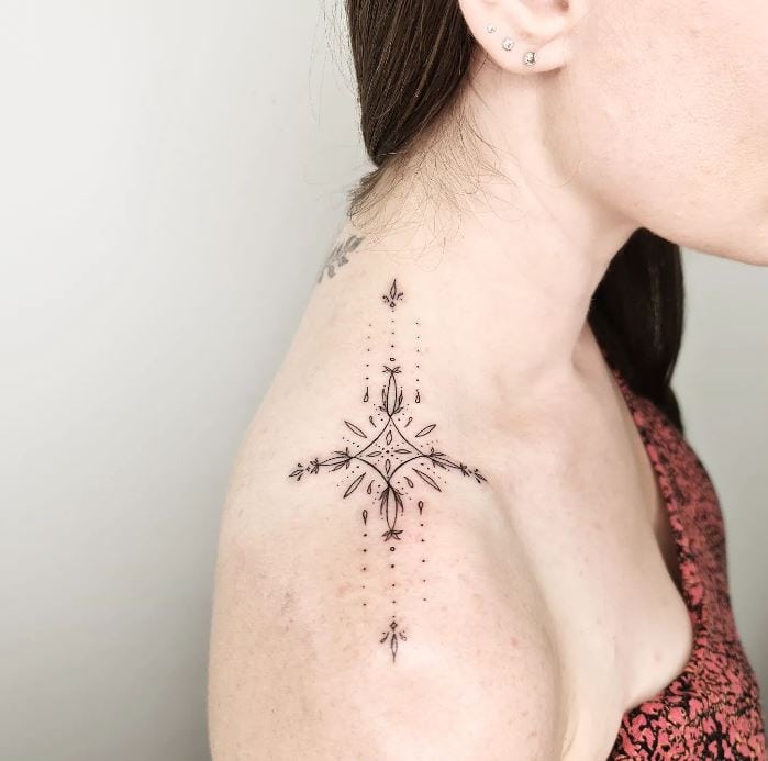 ornamental shoulder tattoo