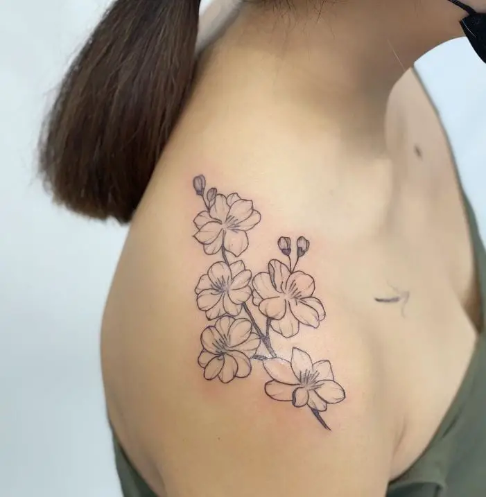 simple floral tattoo