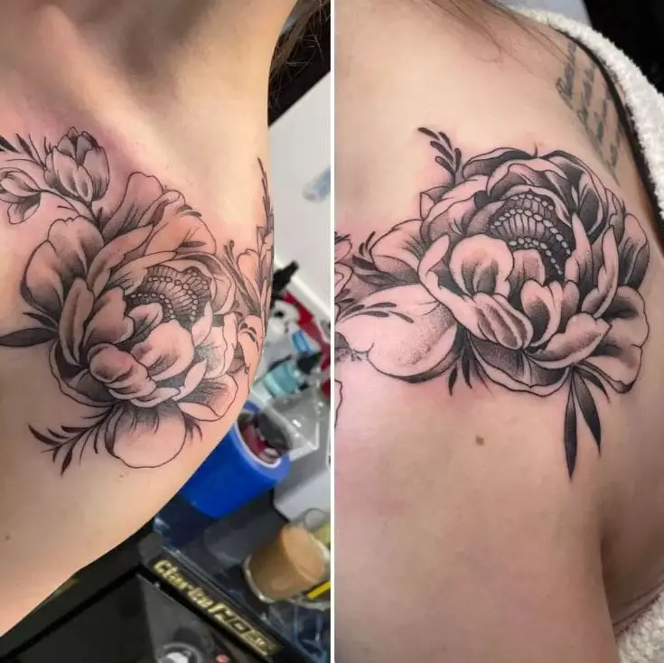 single peony tattoo