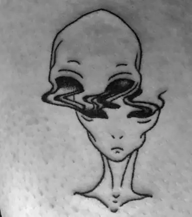 trippy alien tattoo