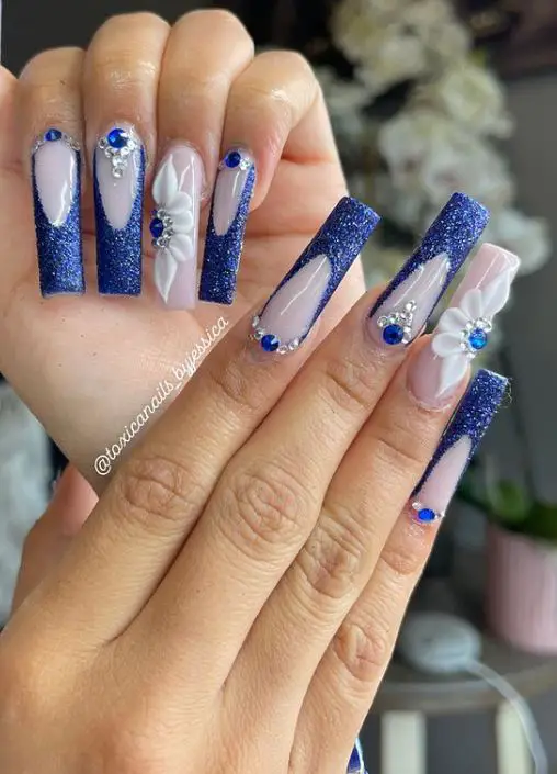 3D Flower Graduation Nails