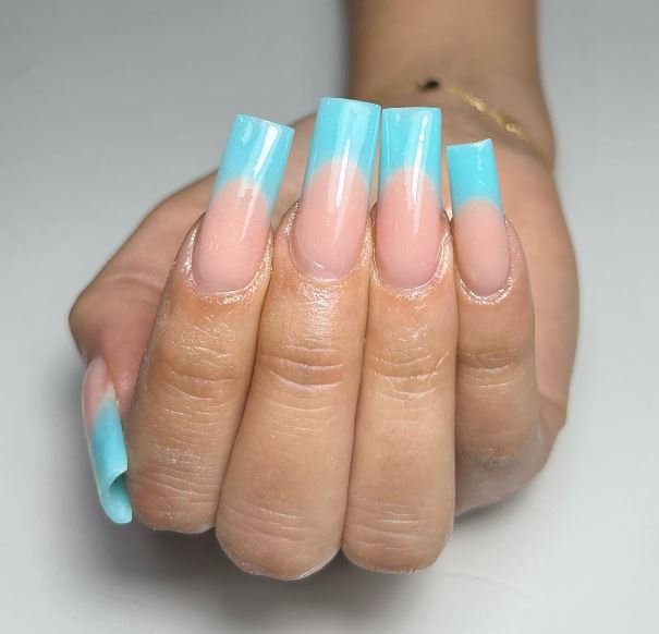 Acrylic Blue Nails