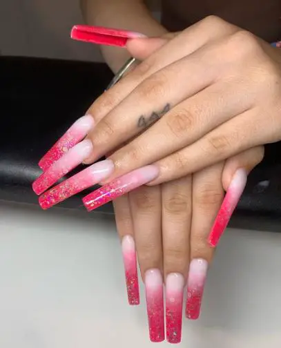 Acrylic Nails With Pink Details