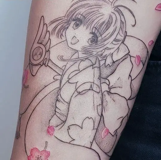 Amazing Anime Tattoo Design of Sakura