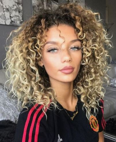 Amazing Blonde Curly Hair With Brown Roots