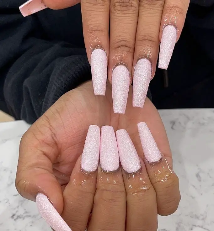 Baby Pink Coffin Nails