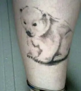 Baby polar bear cub tattoo