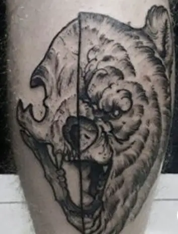 Black Bear Skull Tattoo