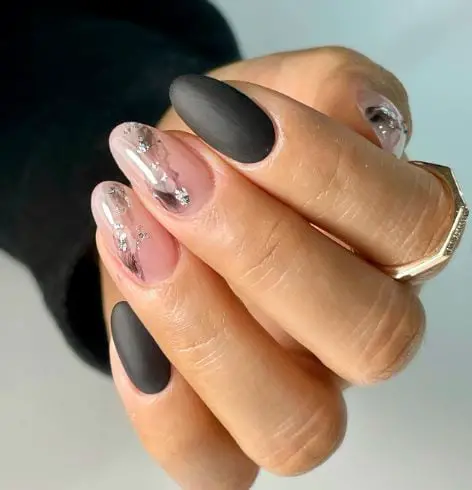 Black Marble Nails