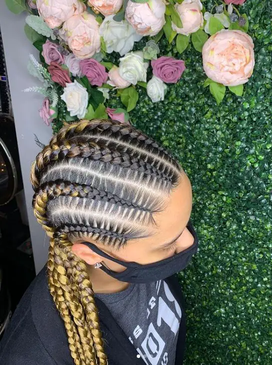 Blonde Feed in Braids