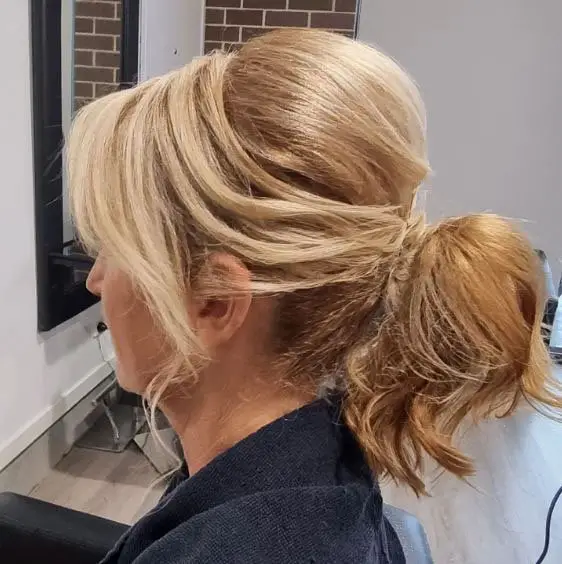 Blonde Short Messy Ponytail