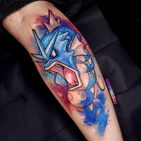 Blue Gyarados Tattoo Design