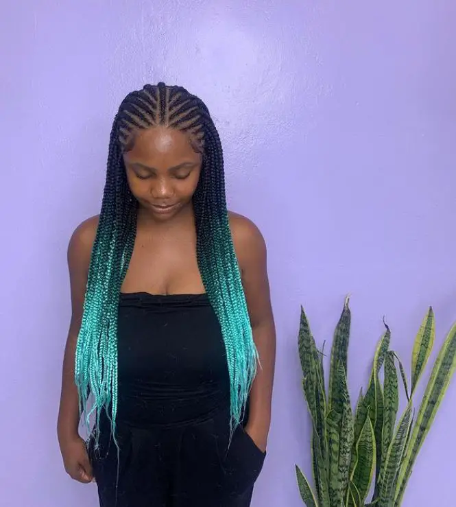 Blue and Black Fulani Braids