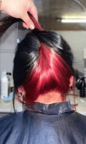 Bold Red Under Hair Color