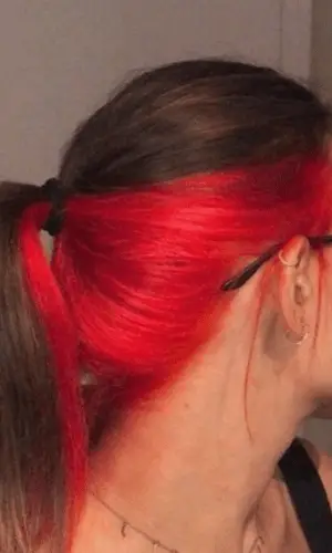 Bold Red Underneath Hair Color
