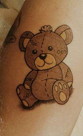 Brown Teddy Bear Tattoo