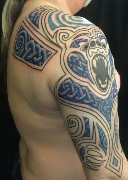 Celtic and Viking knotwork bear tattoo