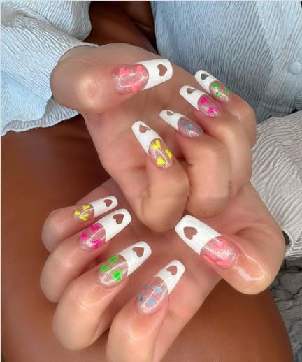 Colorful Heart Nails