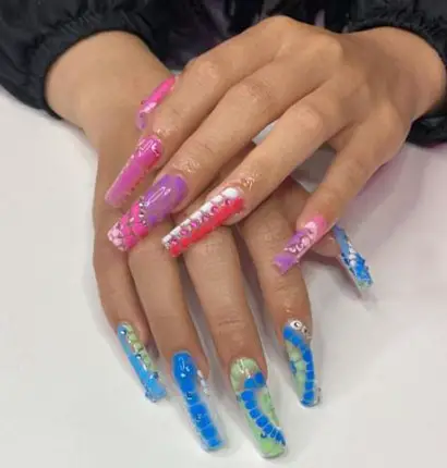 Crocodile Acrylic Nails