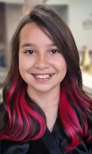 Dark Pink Under Hair Color For Teens