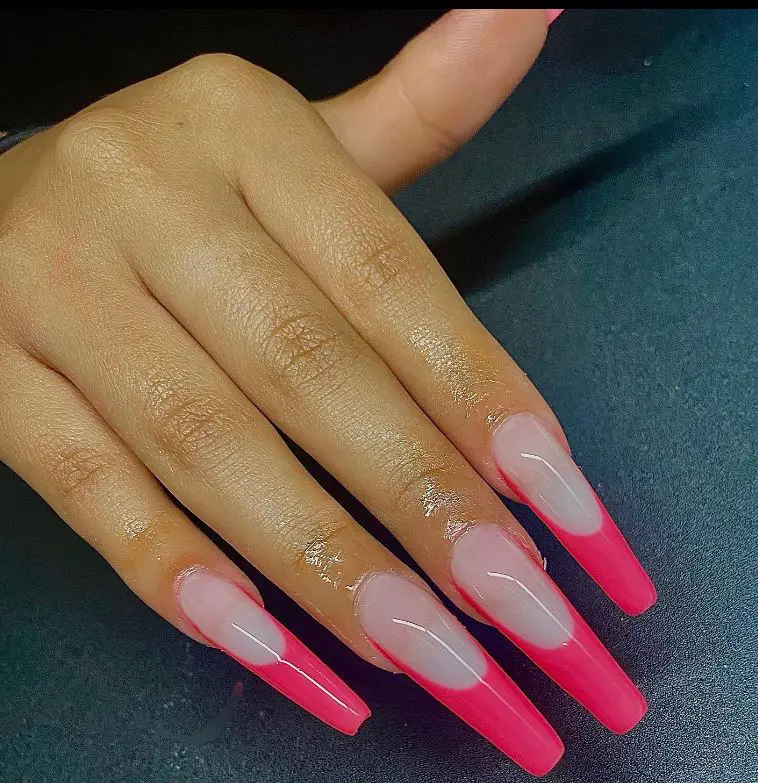 Dark and Baby Pink Coffin Nails