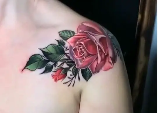 Dual Rose Shoulder Tattoo
