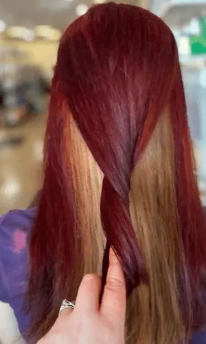 Fiery Red and Blend of Blonde Hair Color