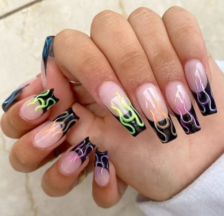 Flame Coffin Nails