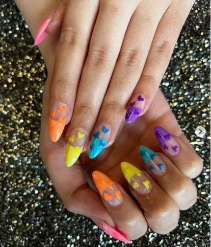 Colorful French Tips Nail Design