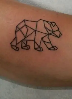 Fun geometric bear tattoo