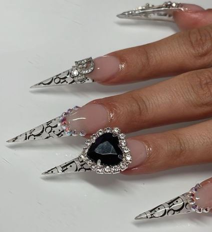 Glass Dior Nail Tip Design