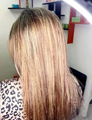 Global hair colour plus highlights