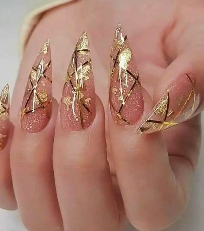 Gold Stiletto Mani