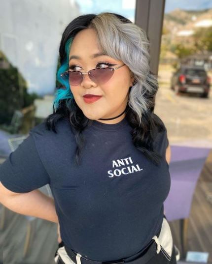 Grey Blue Black Colors For Short Curled Hair